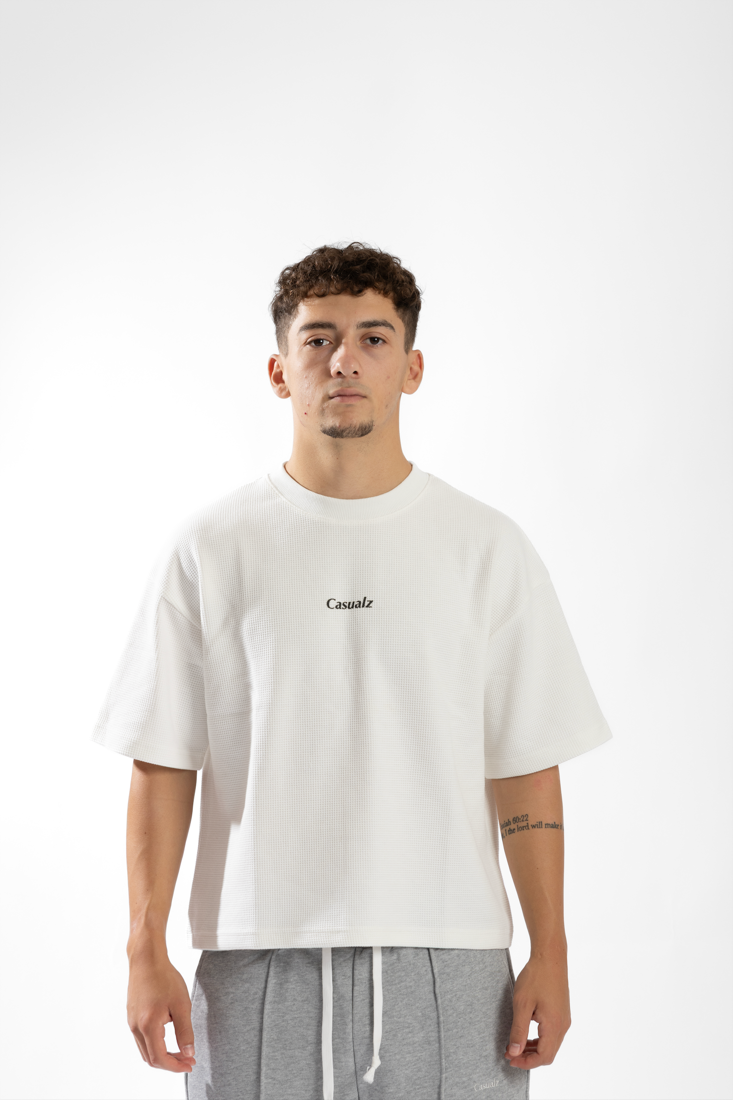 CASUALZ WAFFLE KNIT - White